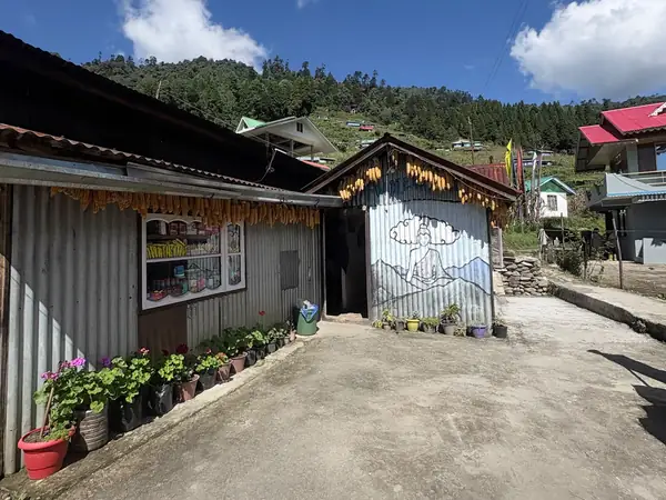 Front courtyard of Eden Homestay in Gorkhey